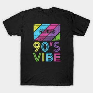 Retro 90s Vibe Old School Colorful // Vintage Audio Cassette Tape T-Shirt